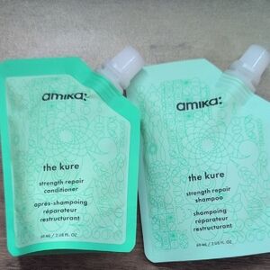 Amika The Kure Strength Repair Shampoo and Conditioner - Mint Green